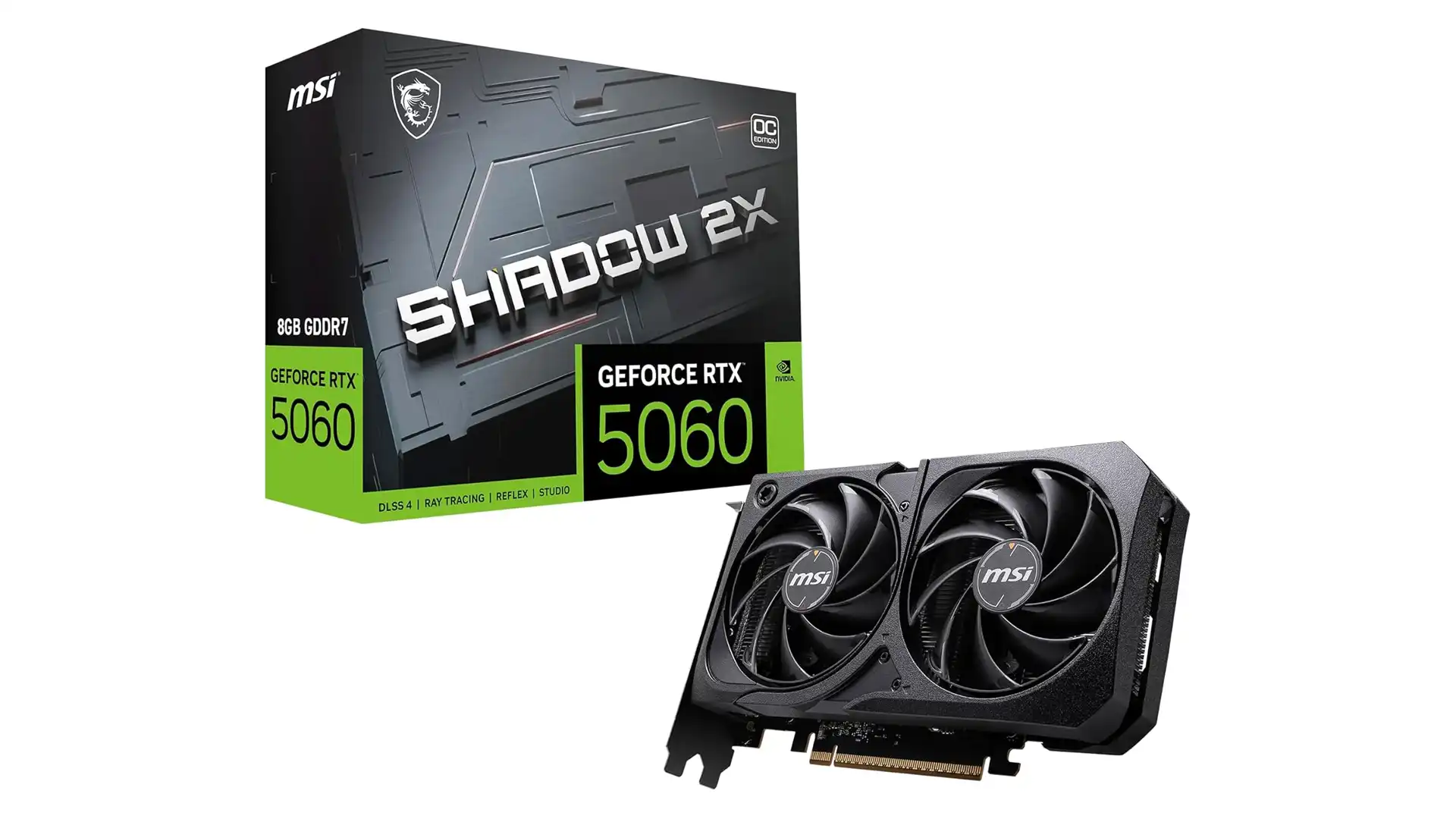 Placa de Vídeo MSI RTX 5060 Shadow 2X OC, 8GB, GDDR7