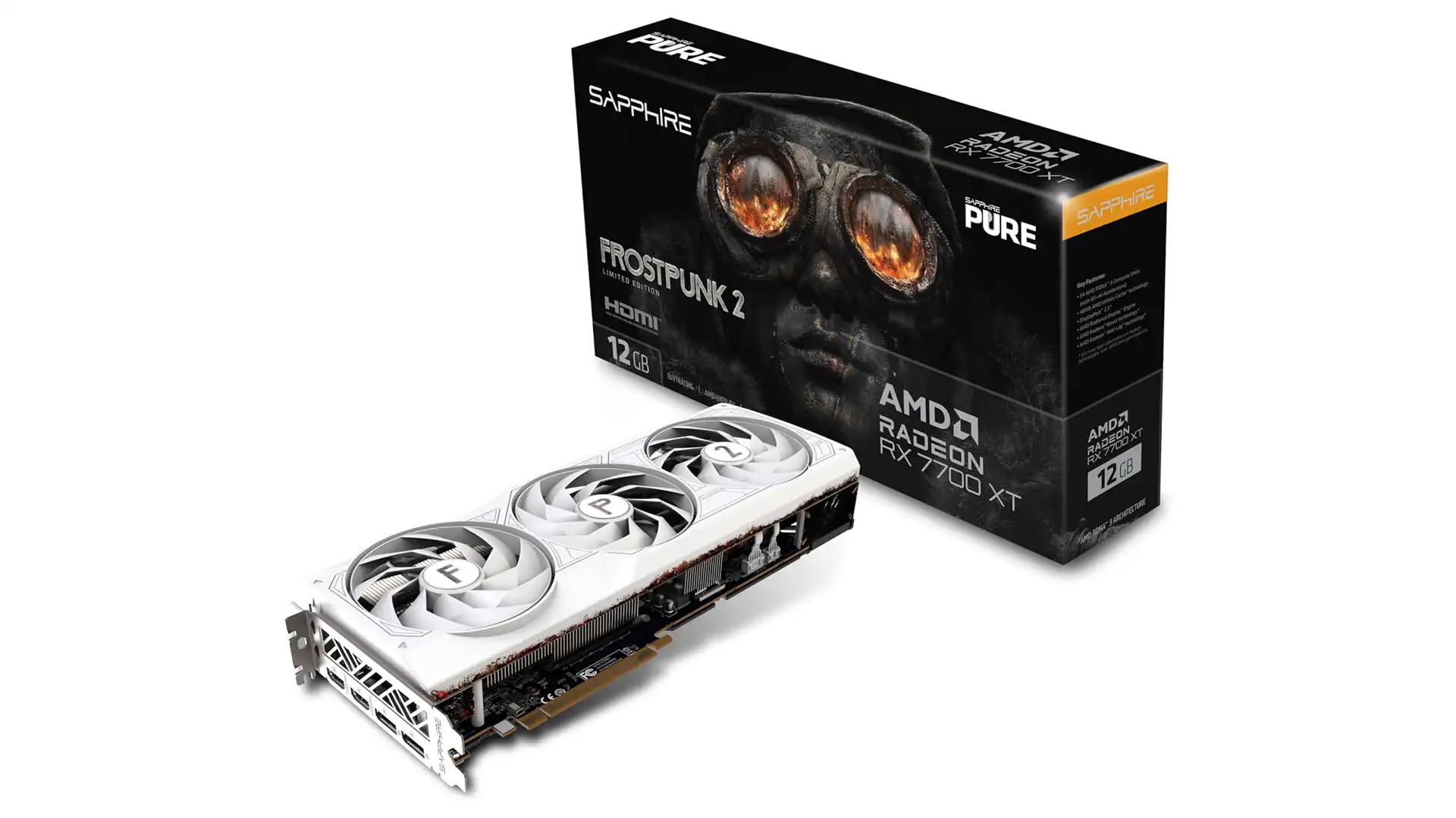 Placa de Vídeo Sapphire Pure AMD Radeon RX 7700 XT 12GB – Edição Frostpunk 2