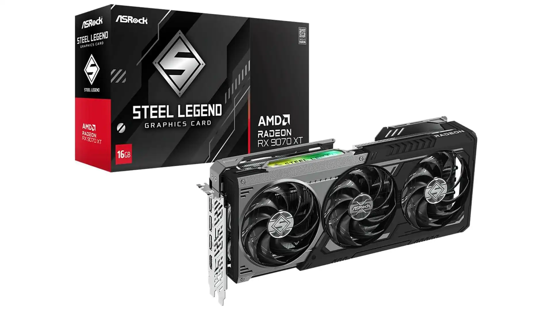 Placa de Video ASRock RX 9070 XT Steel Legend Dark 16GB GDDR6