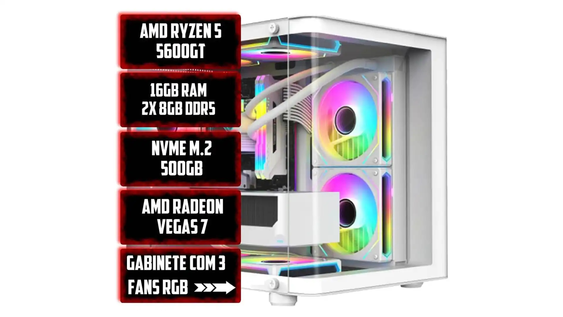 PC Gamer Aquario White Ryzen 5 5600GT